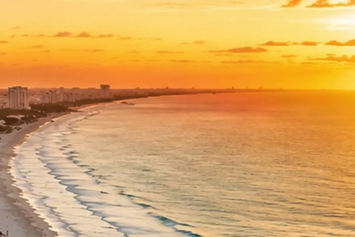 Cancun Hotel Zone — panoramic view of the Caribbean coastline