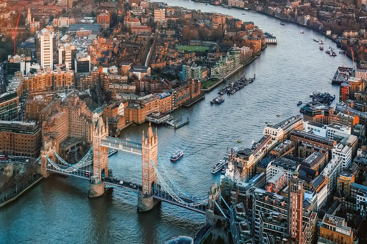 London skyline — the capital at golden hour