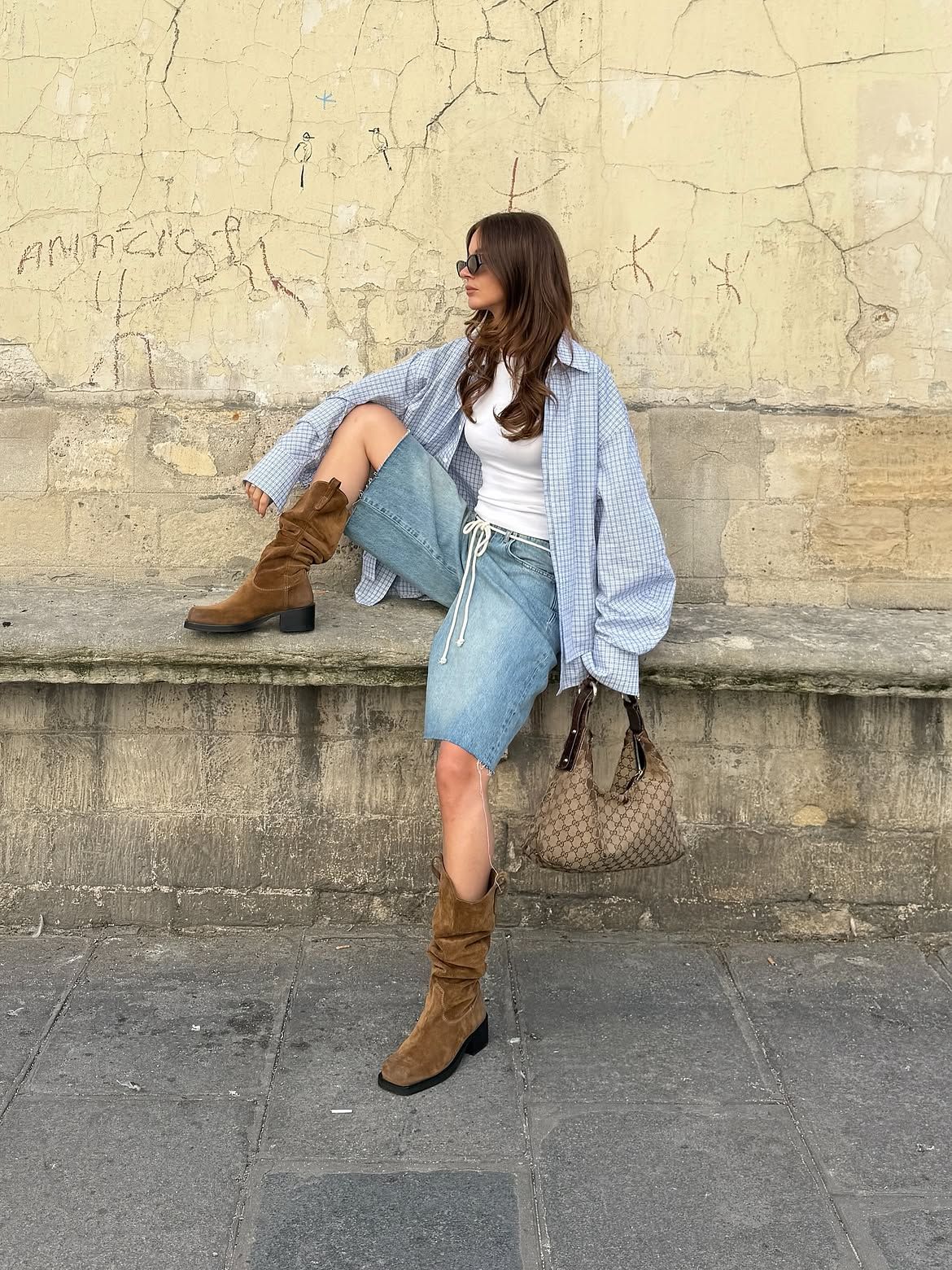 Slouchy suede boots